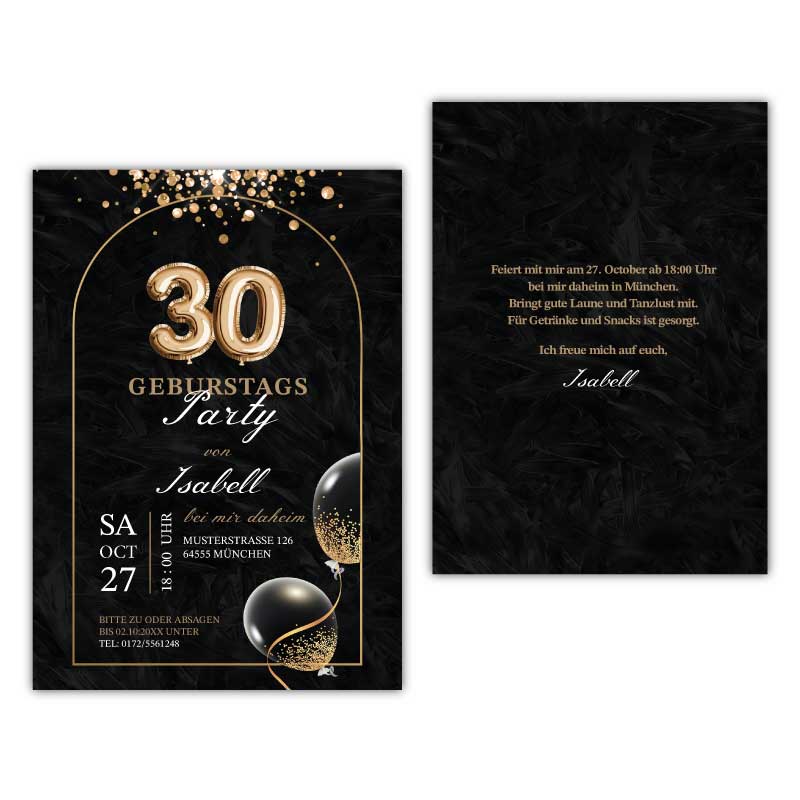 Einladung zum 30. Geburtstag