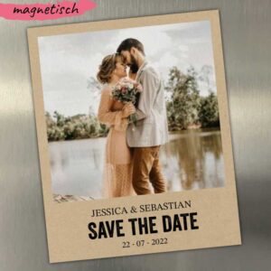 Save the Date Magnet Kraftpapier Optik