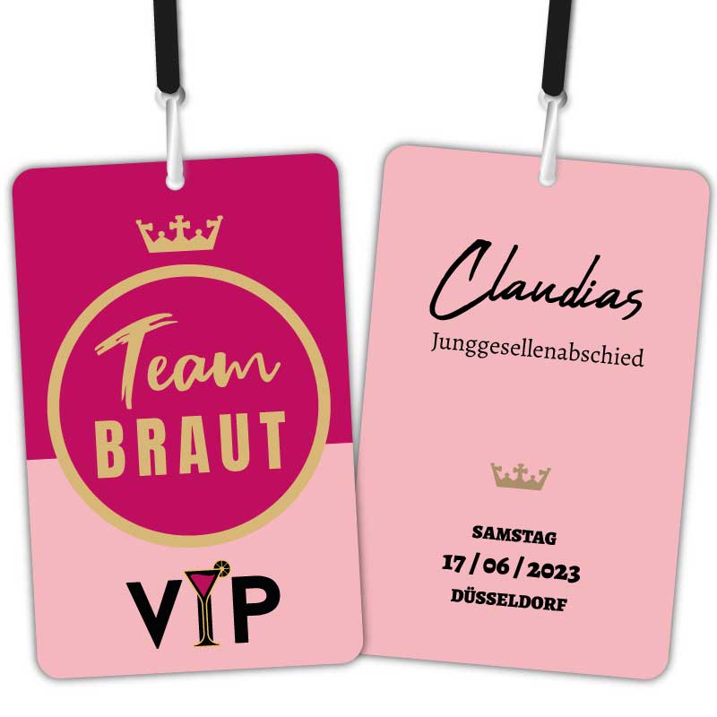 JGA VIP Ausweis (Team Braut)